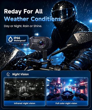 Cámara Moto 1080P con Localizador Dash CAM Moto