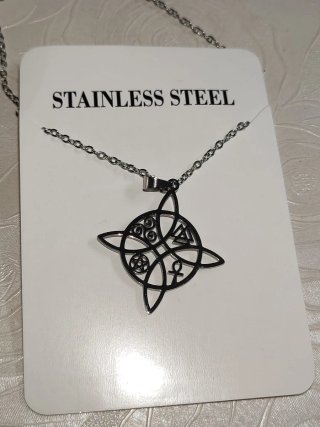 Collana Nodo della Strega Ankh Argento
