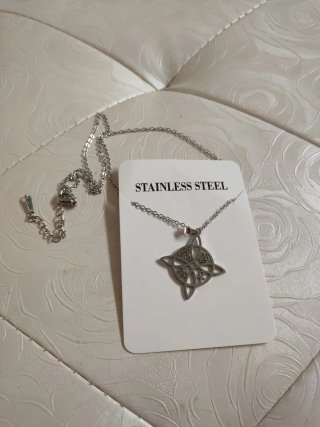 Collana Nodo della Strega Ankh Argento