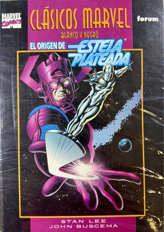 Cómic El Origen de Estela Plateada. Blanco y negro