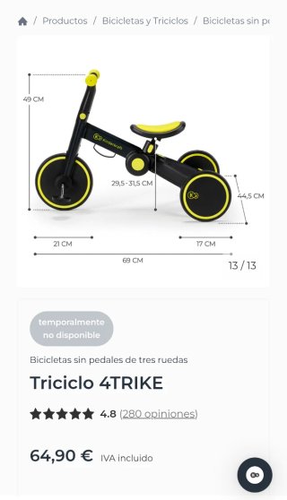 Bicicleta/Triciclo Evolutiva Kinderkraft 3 en 1