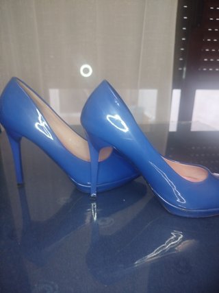 Zapatos de tacón azul talla 39