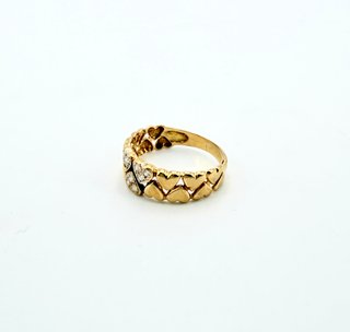 Anillo de oro de 18k circonitas, 2.21 g, T-15.