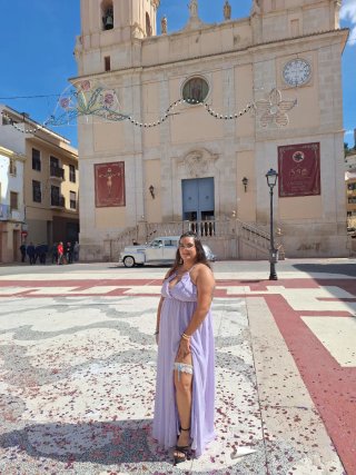 Vestido largo lila invitada SHEIN Belle