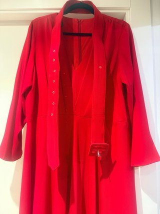 Vestido Matilde Cano Rojo Largo talla 54
