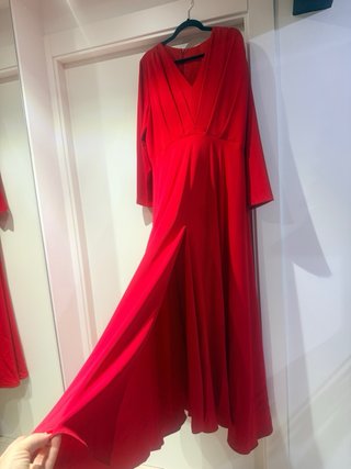 Vestido Matilde Cano Rojo Largo talla 54