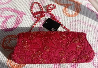 Bolso de fiesta Tintoretto rojo con pedrería