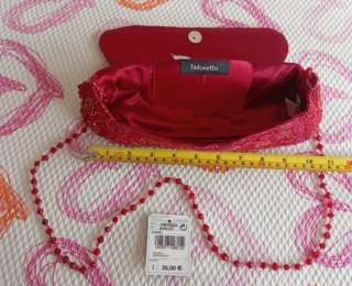 Bolso de fiesta Tintoretto rojo con pedrería
