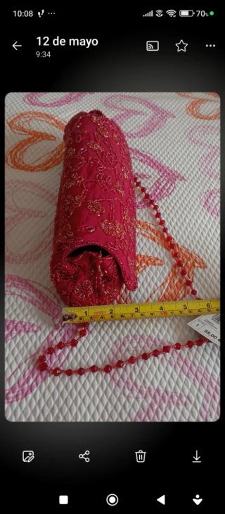 Bolso de fiesta Tintoretto rojo con pedrería