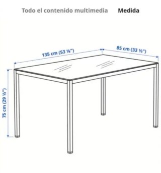 Mesa Comedor 135x85 + 4 Sillas Funda Gris