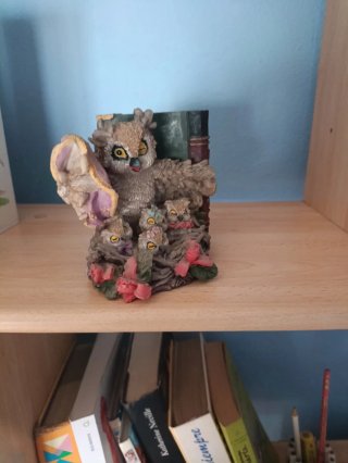 Porta libri gufi con cuccioli