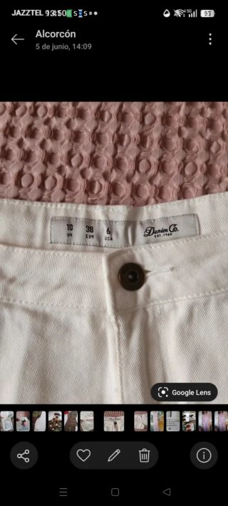 Pantalón corto blanco talla 10
