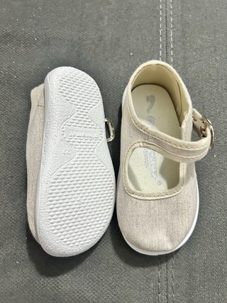 Merceditas lona beige bebé/niña