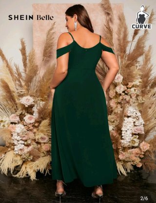 Vestido invitada SHEIN Belle verde talla XXXL