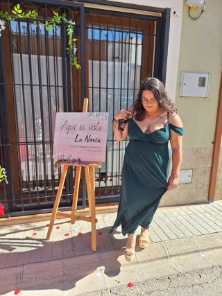 Vestido invitada SHEIN Belle verde talla XXXL