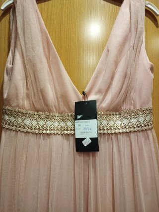 Vestido de fiesta rosa palo