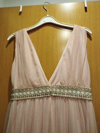 Vestido de fiesta rosa palo