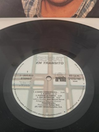 Vinilo LP Serrat - En Tránsito+ Insert letras
