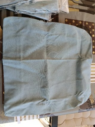 Funda cojín tela azul/gris Nuevas