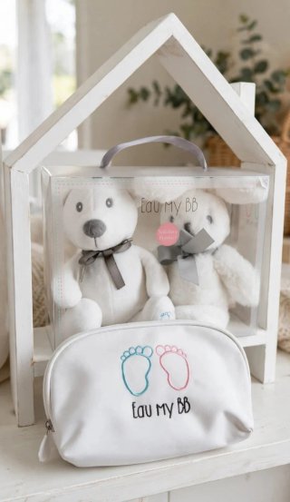 Pack Bebé: 2 Peluches y Neceser