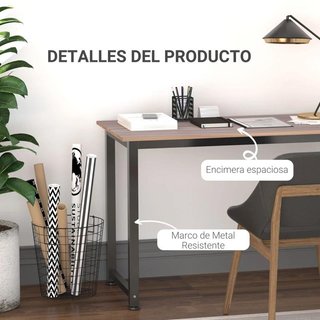 Mesa Escritorio 120x60 Acero Ajustable Negro