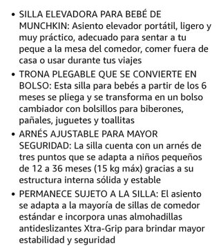 Alzador portátil bebé Munchkin