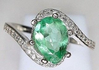 Anillo Plata Esmeralda Natural 6.5mm