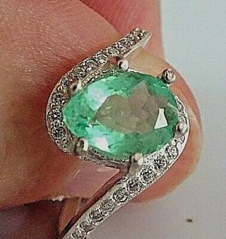 Anillo Plata Esmeralda Natural 6.5mm