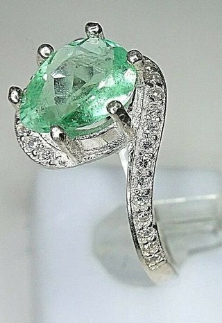 Anillo Plata Esmeralda Natural 6.5mm