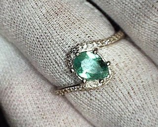 Anillo Plata Esmeralda Natural 6.5mm
