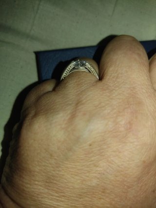 Anillo Solitario Plata y Brillantes