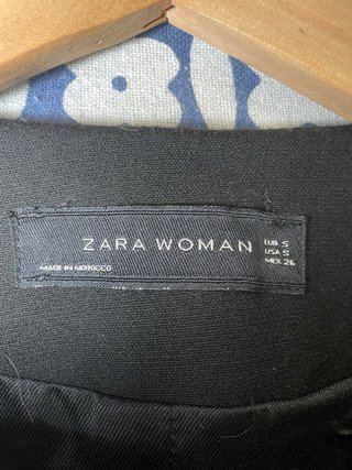 Abrigo Zara Negro Mujer TS