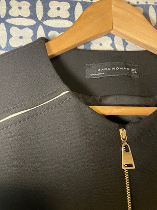 Abrigo Zara Negro Mujer TS