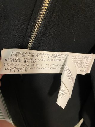 Abrigo Zara Negro Mujer TS