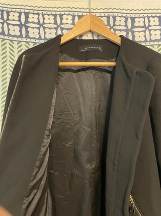 Abrigo Zara Negro Mujer TS