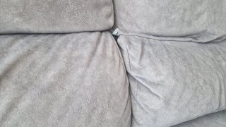 Sofá chaiselongue gris tela