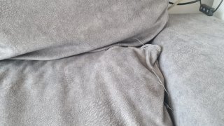 Sofá chaiselongue gris tela