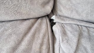 Sofá chaiselongue gris tela