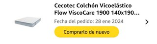 Colchón Cecotec Flow Viscoelástico Seminuevo