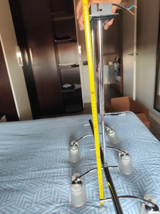 Lámpara de comedor moderna metal y cristal