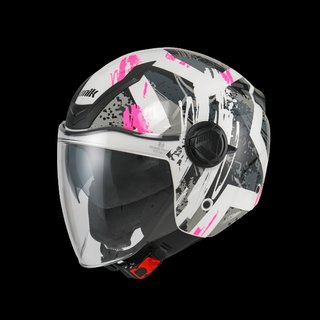 Casco Unik Jet Venus Blanco Rosa Gafas Sol