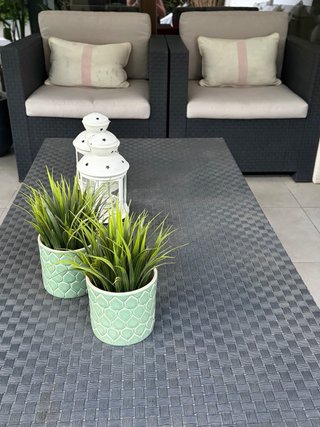 Conjunto de jardín ratán negro
