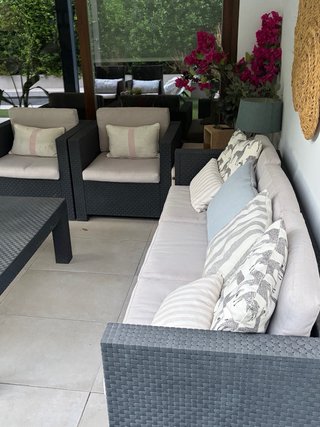 Conjunto de jardín ratán negro