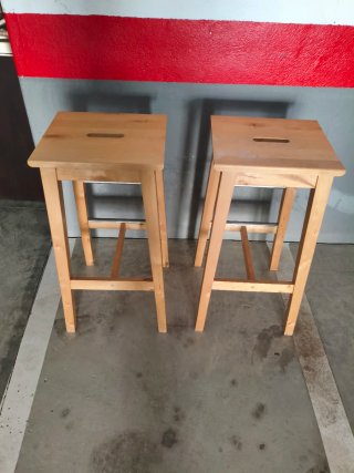 IKEA Bosse Par Taburetes Altos Madera