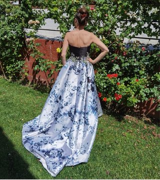 Vestido de fiesta largo con estampado floral