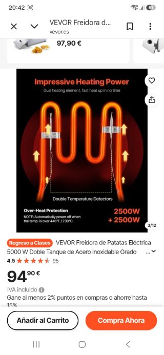 Freidora VEVOR Doble Tanque