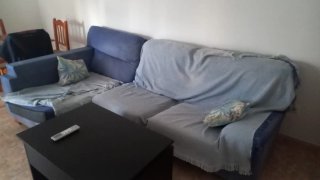 Sofá modular tela azul y gris