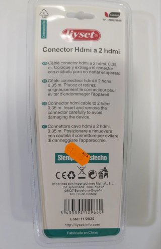 Cable Hyset HDMI 0.35m a 2 HDMI