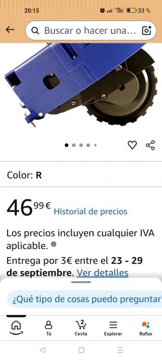 RUEDA MOTRIZ DERECHA ROBOT ROOMBA SERIE 500-900
