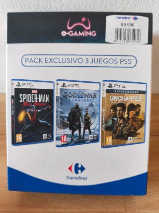 Pack 3 Juegos PS5: Spider-Man, God of War, Unchart